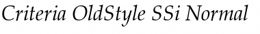 Download Criteria OldStyle SSi Normal Font Title Preview