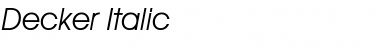 Download Decker Italic Font Title Preview