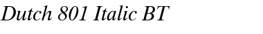 Download Dutch801 Rm BT Italic Font Title Preview
