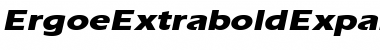 Download ErgoeExtraboldExpanded Italic Font Title Preview