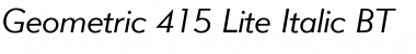 Download Geometr415 Lt BT Lite Italic Font Title Preview