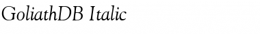 Download GoliathDB Italic Font Title Preview