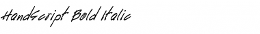 Download HandScript Bold Italic Font