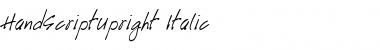 Download HandScriptUpright Italic Font Title Preview