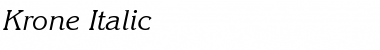 Download Krone Italic Font Title Preview
